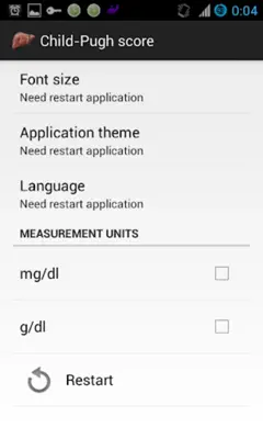 Child-Pugh score android App screenshot 0