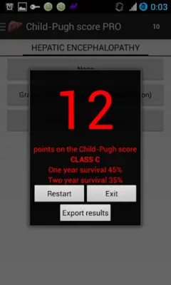 Child-Pugh score android App screenshot 2